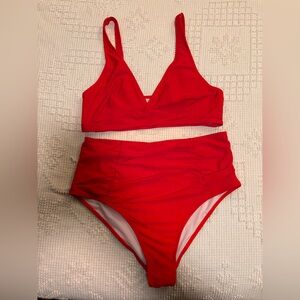 Red Halter Bikini Set